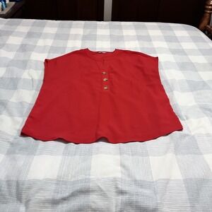 Carolina Belle Montreal Red Sleeveless Pullover Shirt Size L